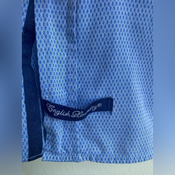 English Laundry Men’s Blue Dot Dress Shirt Neck 20 36/37T Button Down Formal EUC - Picture 5 of 7